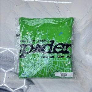 Rare Green Rhinestone Hoodie [Sp5der] with online order last slide